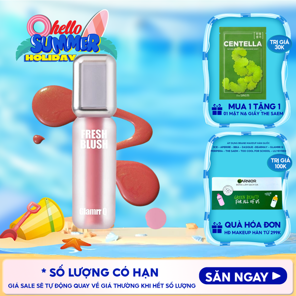  Má Hồng Kem Glamrr Q Căng Bóng Glow Lasting Fresh Blush 3.8g 
