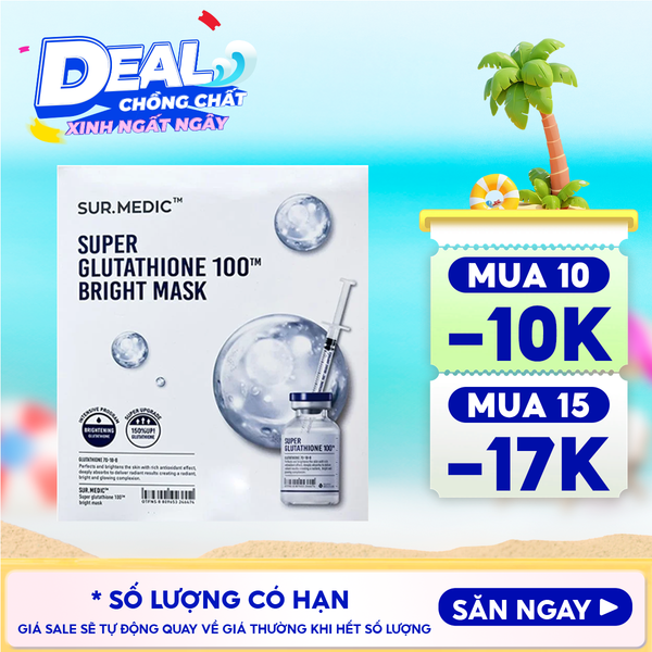  Mặt Nạ Sur.Medic+ Hỗ Trợ Dưỡng Trắng Da Bright Glutathione Mask 30g 
