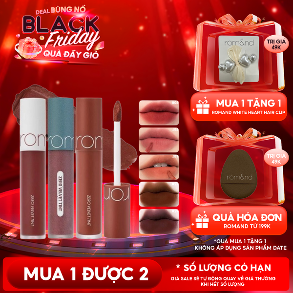  [MÀU 1-30] Son Kem Lì Romand Cực Nhẹ Môi Zero Velvet Tint 5.5g 