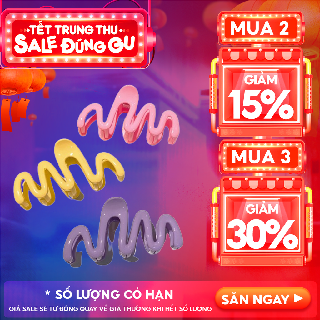 [NHẬP KHẨU] Kẹp Tóc Nhựa Hình Gợn Sóng, Mặt Trăng, Thanh Lịch Phong Cách Hàn Quốc TOOLA
