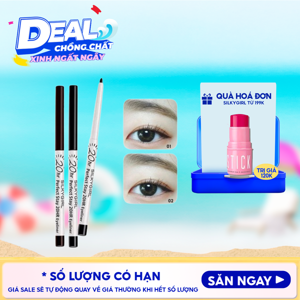  Chì Kẻ Mắt Silkygirl Nét Mảnh Cho Đôi Mắt Sắc Sảo Perfect Stay 20Hr Eyeliner 0.28g 