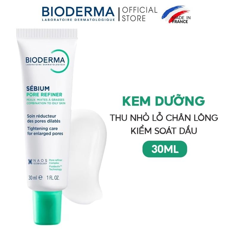 Kem Dưỡng Bioderma Thu Nhỏ Lỗ Chân Lông, Kiểm Soát Dầu Sebium Pore Refiner 30ml