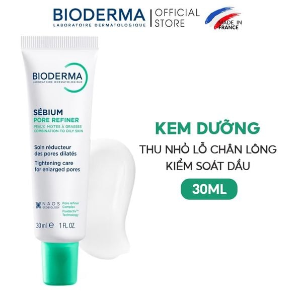  Kem Dưỡng Bioderma Thu Nhỏ Lỗ Chân Lông, Kiểm Soát Dầu Sebium Pore Refiner 30ml 