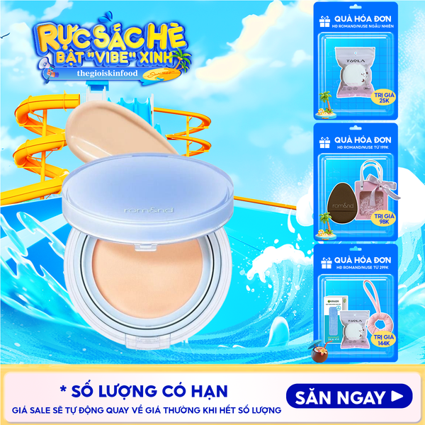  [VE-EASY] Phấn Nước Trang Điểm Romand Che Phủ Tự Nhiên, Căng Bóng Thuần Chay Bare Water Cushion SPF38/PA++++ 20g 