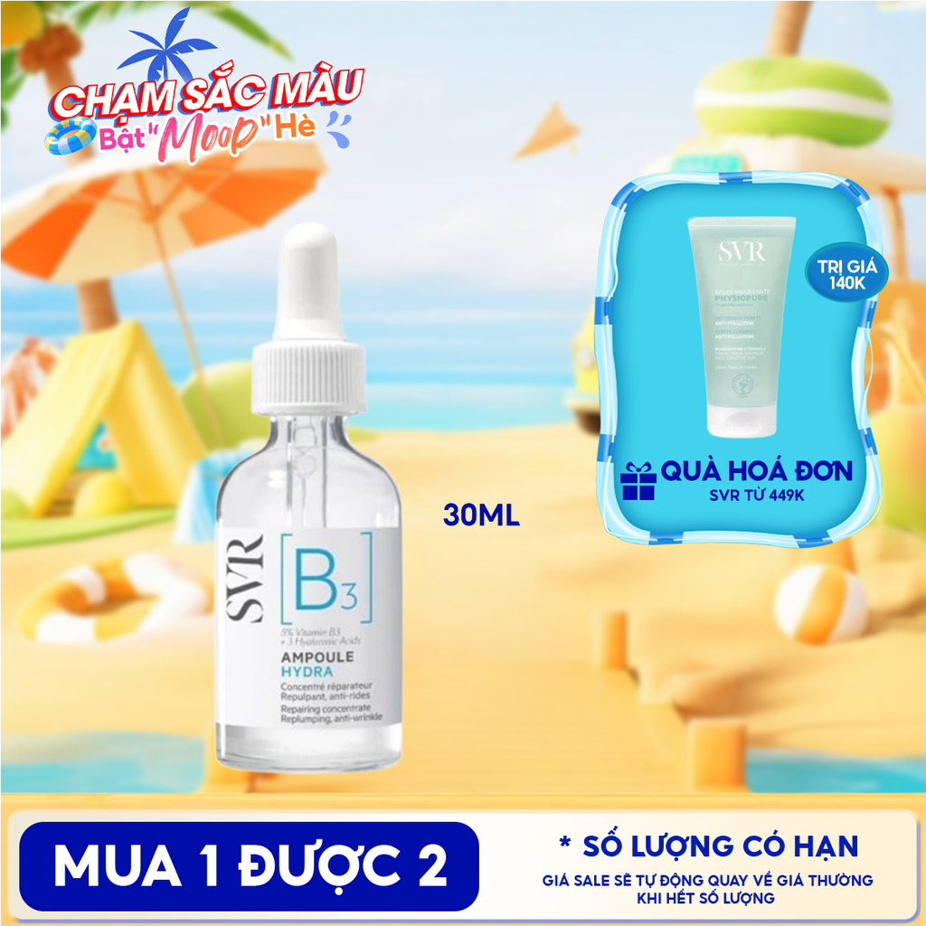 Serum SVR Dưỡng Ngăn Ngừa Nếp Nhăn, Phục Hồi Da Và Dưỡng Ẩm SVR B3 Ampoule Hydra 30ml