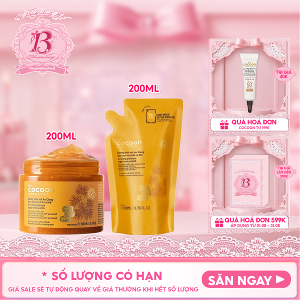  Tẩy Da Chết Body Cocoon Làm Đều Màu Da Và Dưỡng Mịn Da Chiết Xuất Cà Phê Dak Lak, Đường Thốt Nốt An Giang Body Polish 