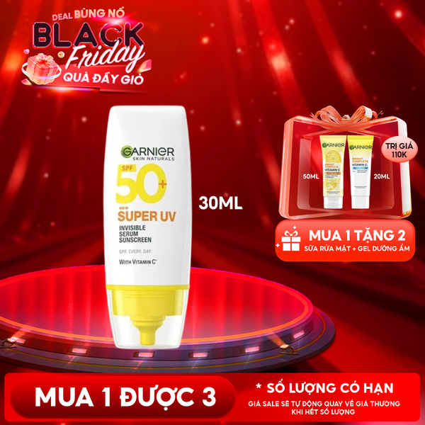  Serum Chống Nắng Garnier Mỏng Nhẹ Skin Naturals Super UV Invisible Serum Sunscreen SPF50+/PA++++ 
