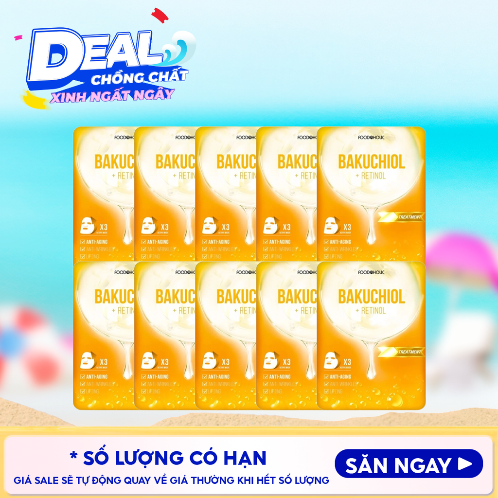 Combo 10 Miếng Mặt Nạ Foodaholic Dưỡng Ẩm, Hỗ Trợ Dưỡng Trắng, Cải Thiện Nếp Nhăn, Phục Hồi Da Sâu Ample Mask 23ml
