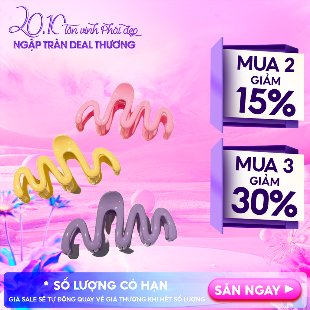 [NHẬP KHẨU] Kẹp Tóc Nhựa Hình Gợn Sóng, Mặt Trăng, Thanh Lịch Phong Cách Hàn Quốc TOOLA