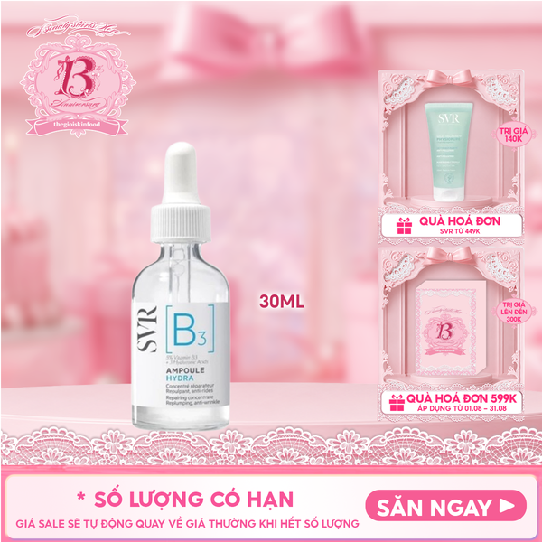  Serum SVR Dưỡng Ngăn Ngừa Nếp Nhăn, Phục Hồi Da Và Dưỡng Ẩm SVR B3 Ampoule Hydra 30ml 
