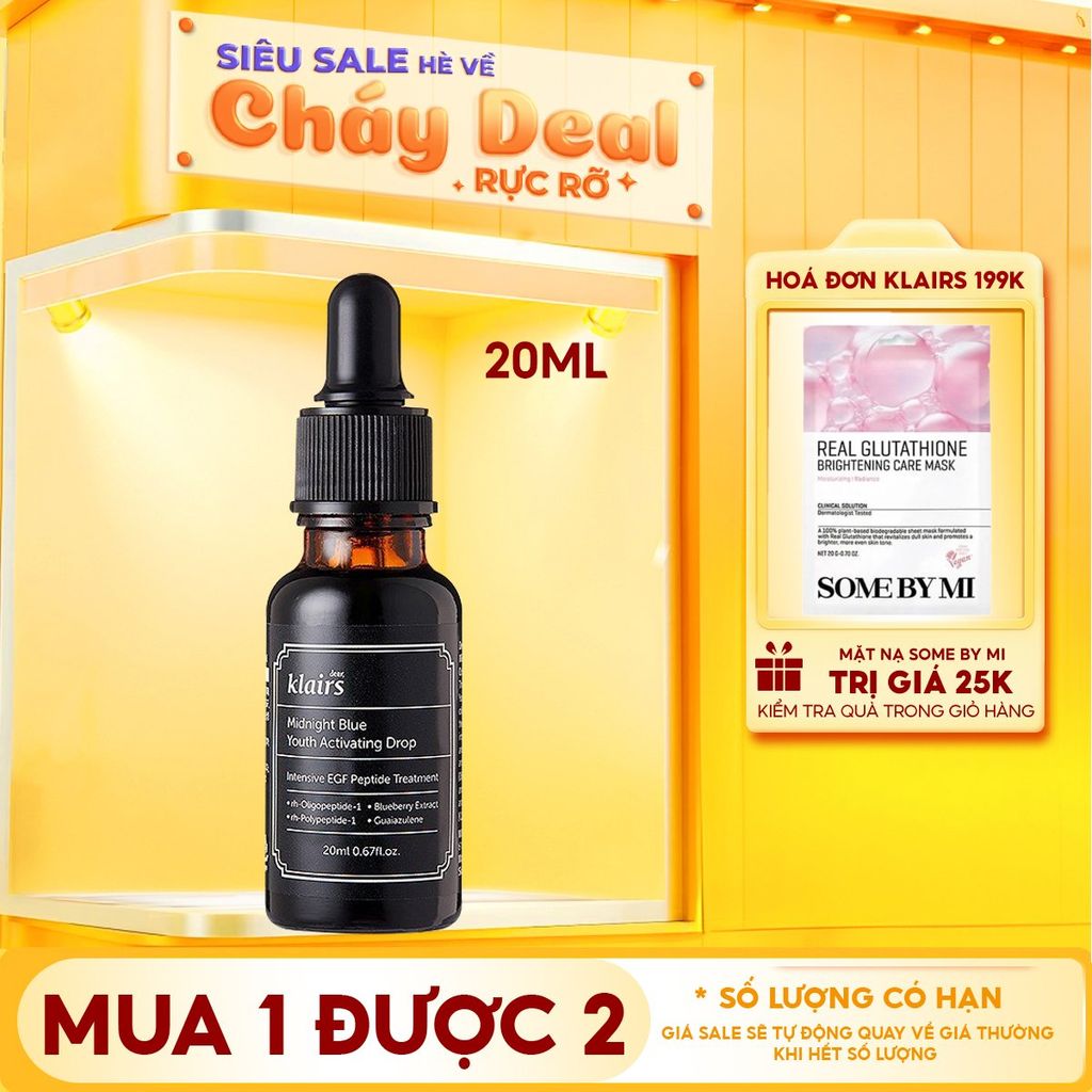 Serum Klairs Làm Dịu, Phục Hồi Da Klairs Midnight Blue Youth Activating Drop 20ml