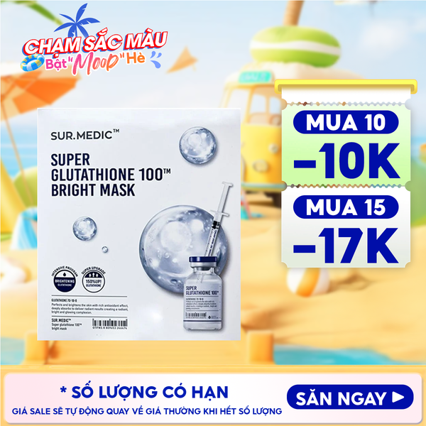  Mặt Nạ Sur.Medic+ Hỗ Trợ Dưỡng Trắng Da Bright Glutathione Mask 30g 