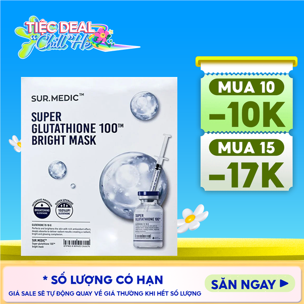  Mặt Nạ Sur.Medic+ Hỗ Trợ Dưỡng Trắng Da Bright Glutathione Mask 30g 