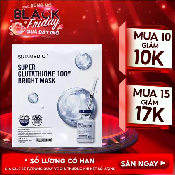  Mặt Nạ Sur.Medic+ Hỗ Trợ Dưỡng Trắng Da Bright Glutathione Mask 30g 