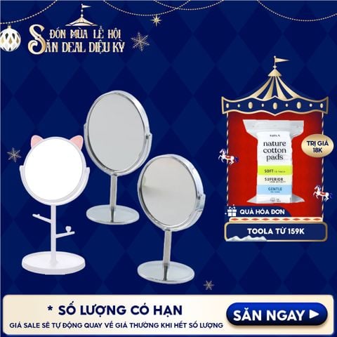  [NHẬP KHẨU] Gương Trang Điểm Để Bàn TOOLA Kiểu Dáng Trendy, Dễ Thương (Màu ngẫu nhiên) 