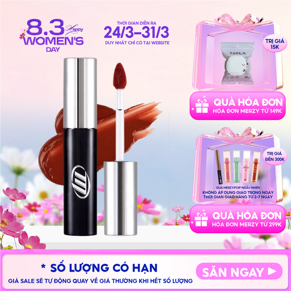  [NEW BY AI] Son Kem Lì Merzy Mịn Mượt Nhẹ Môi, Bền Màu Cyber Mellow Tint 