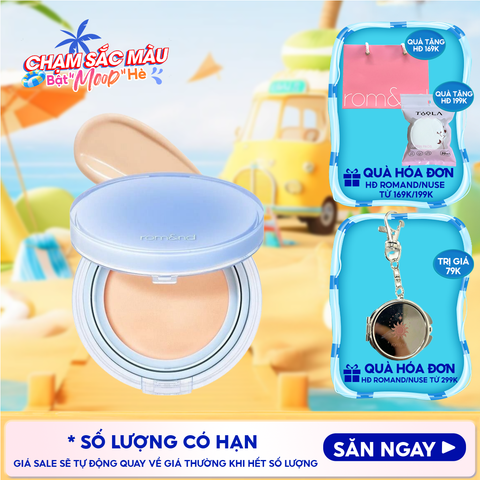 [VE-EASY] Phấn Nước Trang Điểm Romand Che Phủ Tự Nhiên, Căng Bóng Thuần Chay Bare Water Cushion SPF38/PA++++ 20g