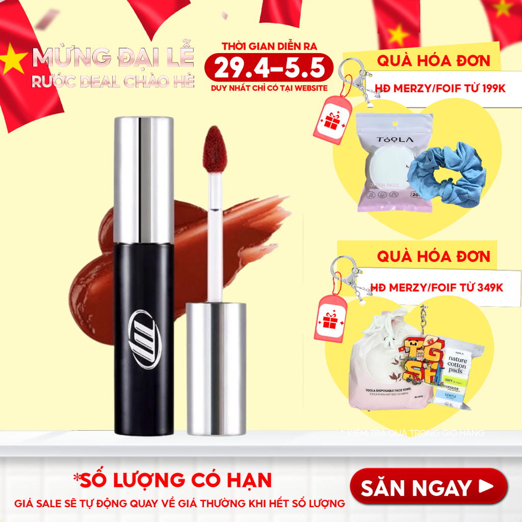 [NEW BY AI] Son Kem Lì Merzy Mịn Mượt Nhẹ Môi, Bền Màu Cyber Mellow Tint