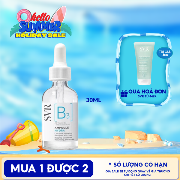  Serum SVR Dưỡng Ngăn Ngừa Nếp Nhăn, Phục Hồi Da Và Dưỡng Ẩm SVR B3 Ampoule Hydra 30ml 