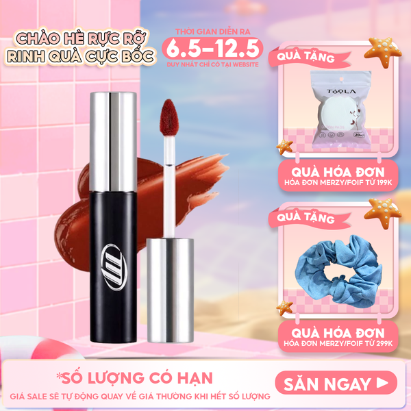  [NEW BY AI] Son Kem Lì Merzy Mịn Mượt Nhẹ Môi, Bền Màu Cyber Mellow Tint 