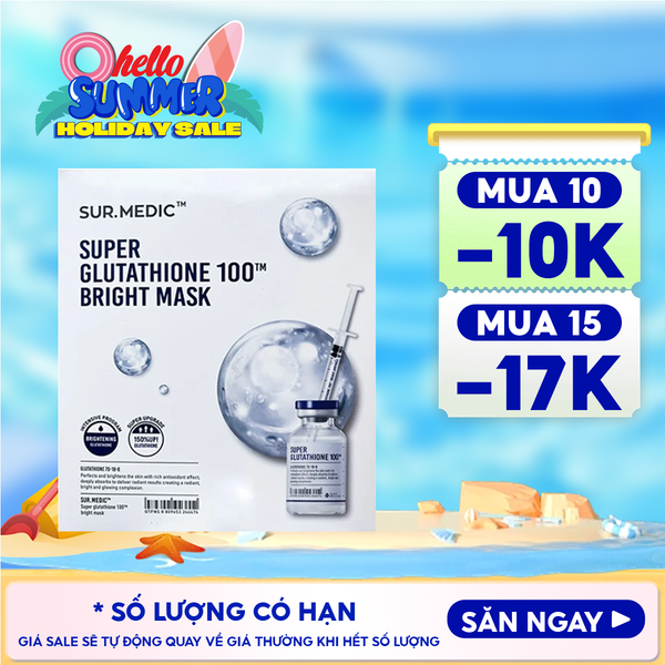 Mặt Nạ Sur.Medic+ Hỗ Trợ Dưỡng Trắng Da Bright Glutathione Mask 30g 