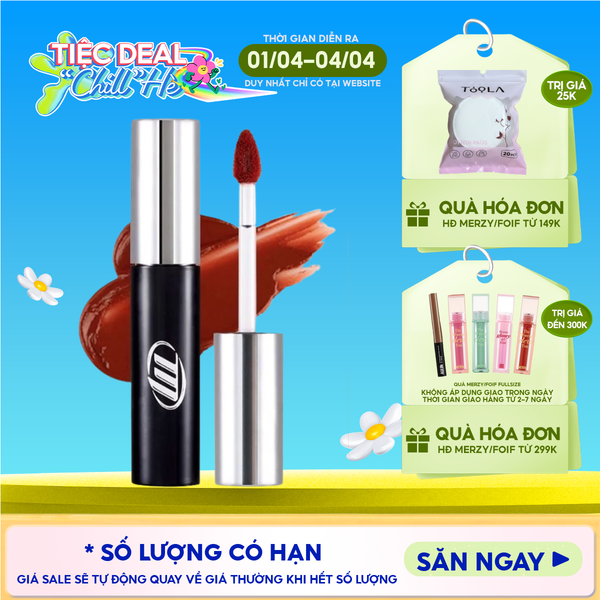  [NEW BY AI] Son Kem Lì Merzy Mịn Mượt Nhẹ Môi, Bền Màu Cyber Mellow Tint 