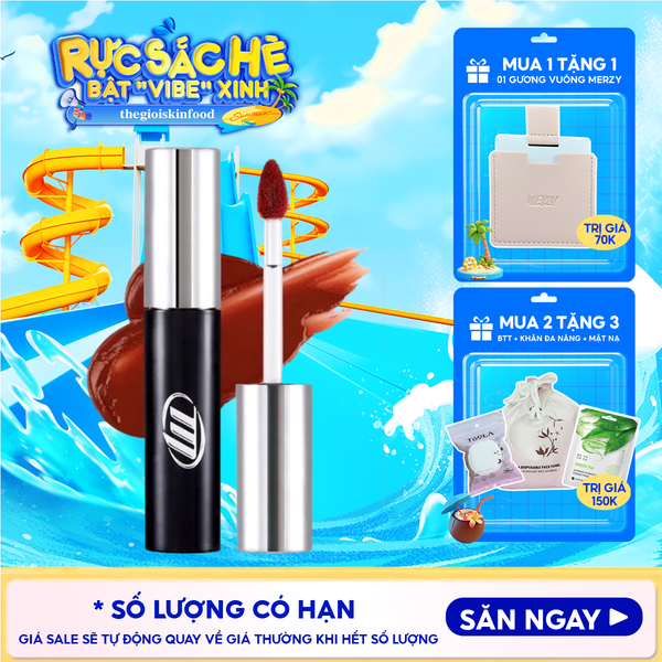 [NEW BY AI] Son Kem Lì Merzy Mịn Mượt Nhẹ Môi, Bền Màu Cyber Mellow Tint 