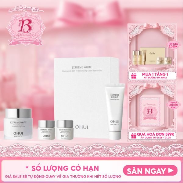  Kem Dưỡng OHUI Hỗ Trợ Dưỡng Sáng Chuyên Sâu Extreme White Niacinamide 10% TX MelaToning Cream 60ml 