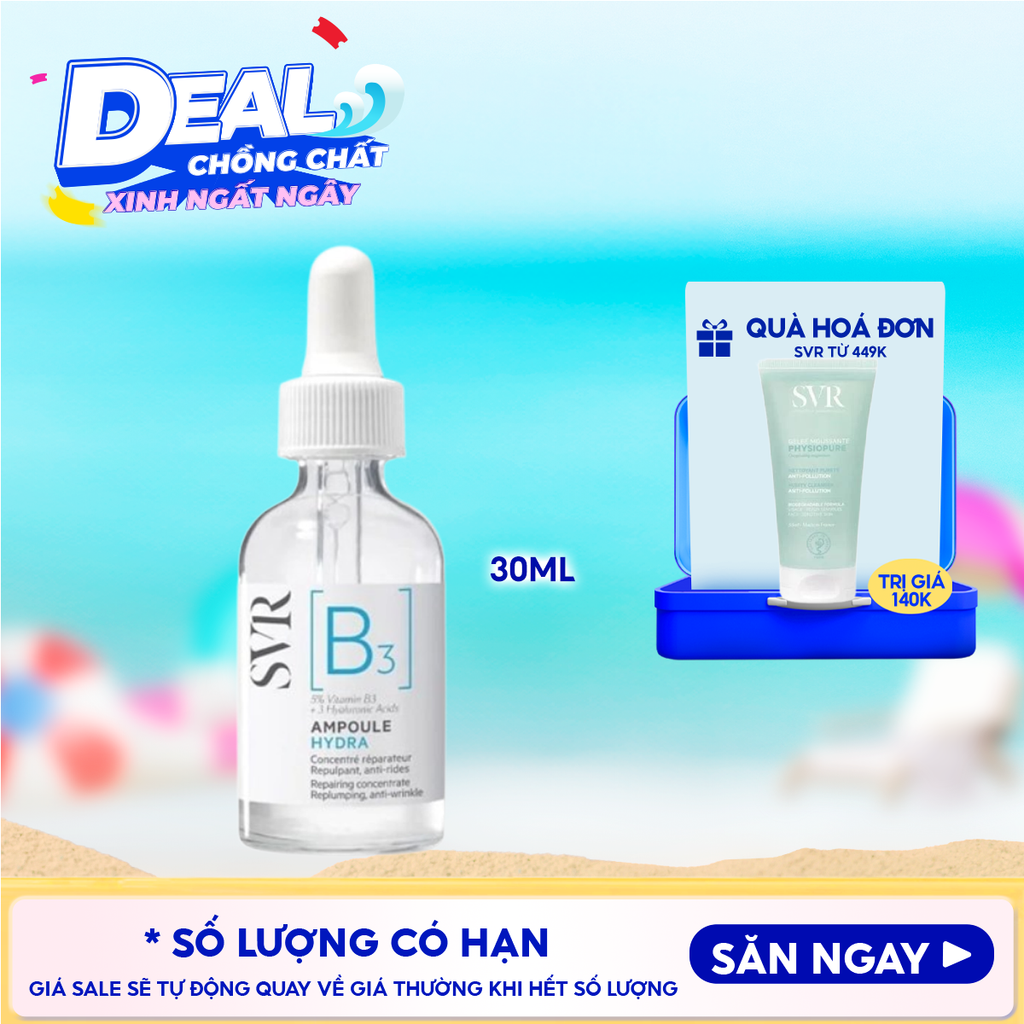 Serum SVR Dưỡng Ngăn Ngừa Nếp Nhăn, Phục Hồi Da Và Dưỡng Ẩm SVR B3 Ampoule Hydra 30ml