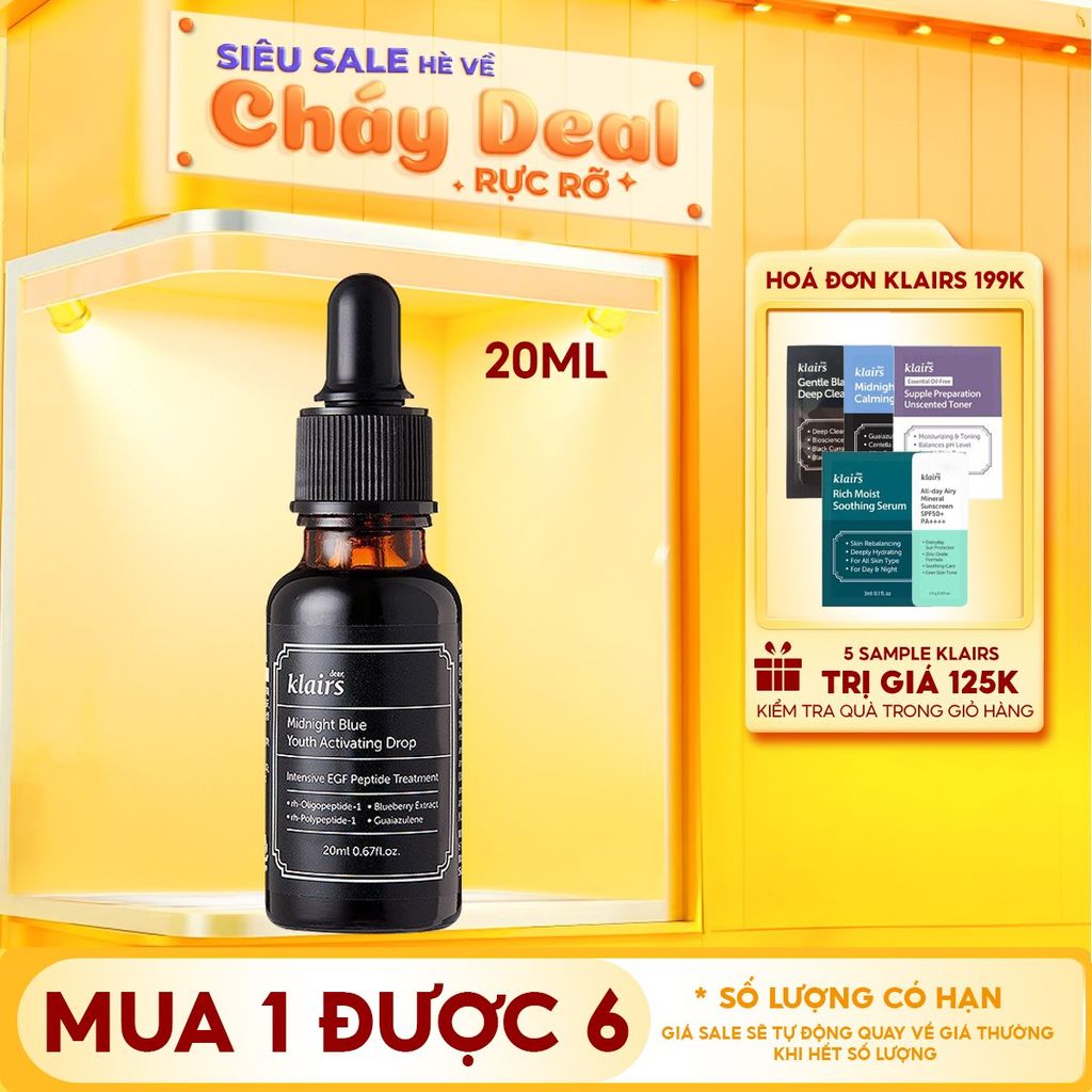 Serum Klairs Làm Dịu, Phục Hồi Da Klairs Midnight Blue Youth Activating Drop 20ml