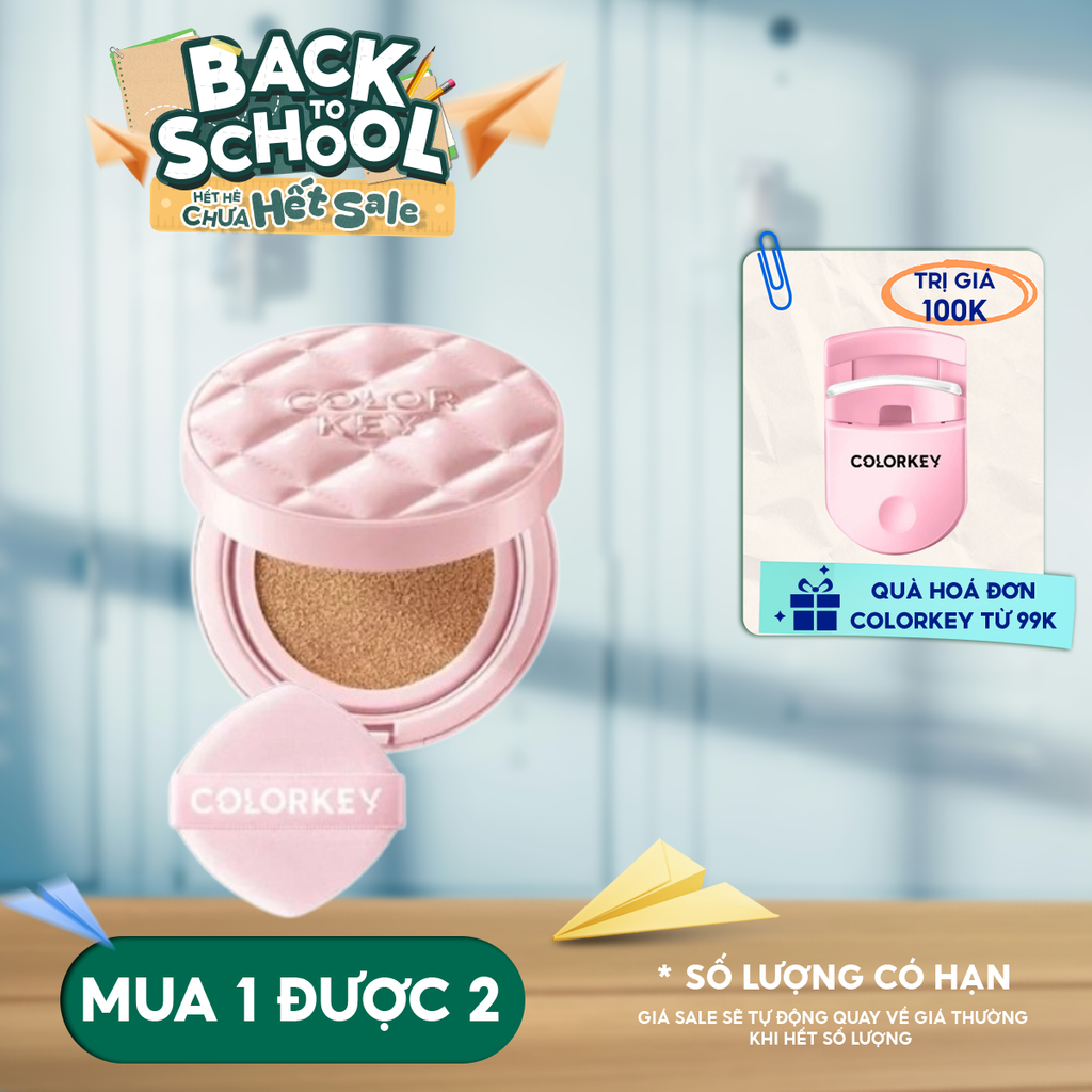 Cushion Chống Nắng Colorkey Mỏng Nhẹ, Bền Lâu Long Lasting Flawless Brightening Cushion Cream SPF50+ PA++++ 11g