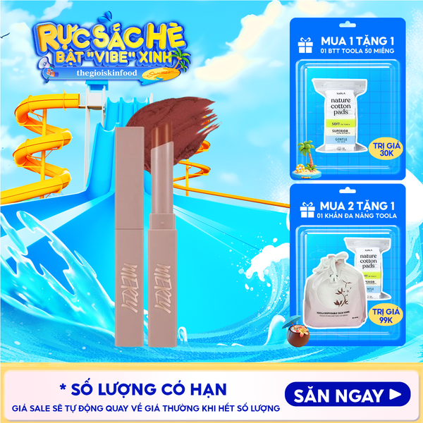  [Academia Collection] Son Thỏi Lì Merzy Lên Màu Chuẩn, Mịn Mượt Nhẹ Môi Academia Cotton Lipstick 1.8g 