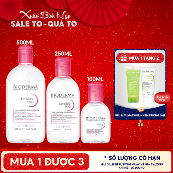  Nước Tẩy Trang Bioderma Dành Cho Da Nhạy Cảm Công Nghệ Micellar Sensibio H2O 