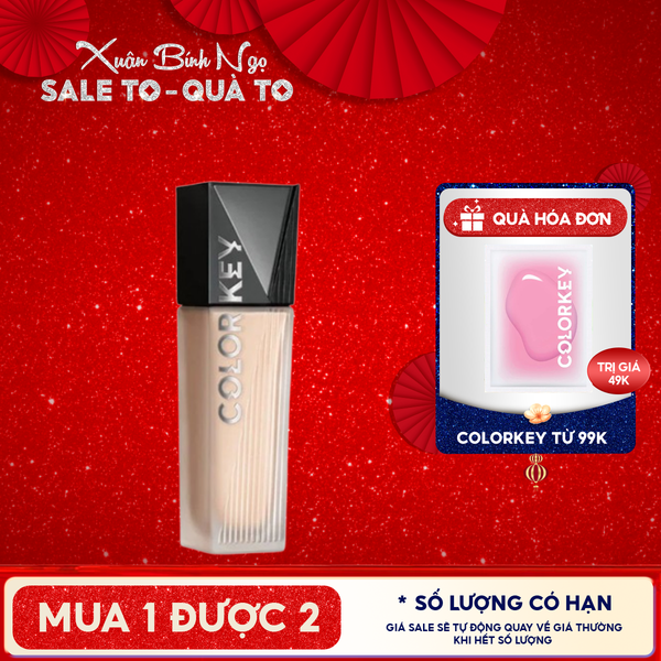  Kem Nền Colorkey Mỏng Nhẹ, Lâu Trôi, Dành Cho Da Dầu Long Lasting Flawless Liquid Foundation 30g 