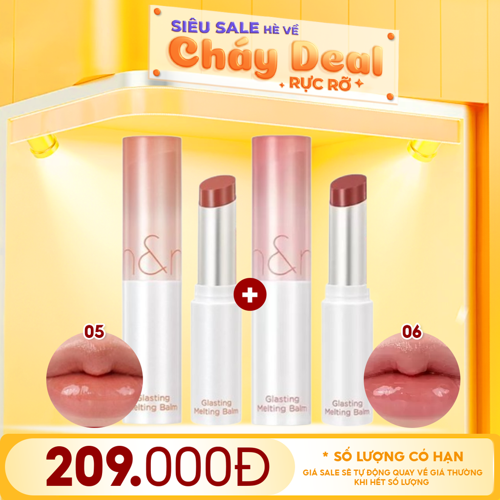 Combo Romand 2 Sản Phẩm: Son Dưỡng Dạng Thỏi Có Màu Thuần Chay Glasting Melting Balm