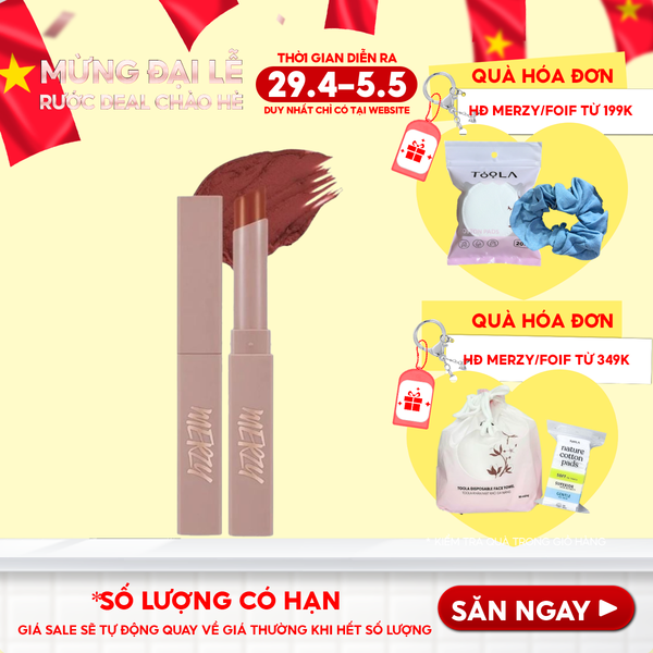  [Academia Collection] Son Thỏi Lì Merzy Lên Màu Chuẩn, Mịn Mượt Nhẹ Môi Academia Cotton Lipstick 1.8g 