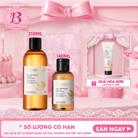 Nước Hoa Hồng Cocoon Hỗ Trợ Làm Sáng Da Từ Nước Nghệ Hưng Yên Turmeric Toner