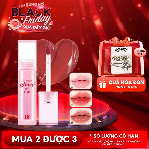  Son Bóng Pha Lê Merzy Căng Mọng, Bền Màu Bisous Glowy Gel Tint 