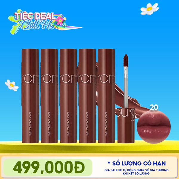  [PACK TIẾT KIỆM 47%] 5 Son Tint Lì Romand Căng Bóng The Juicy Lasting Tint 