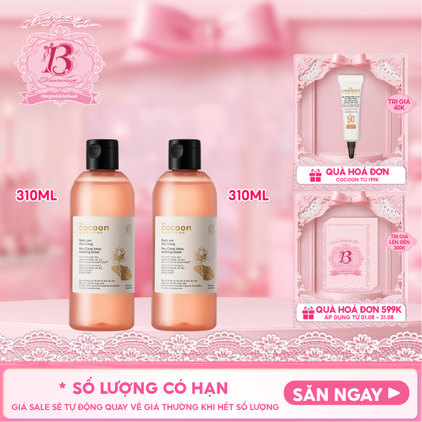  Nước Hoa Hồng Cocoon Sen Hậu Giang Làm Dịu Da Nhạy Cảm Lotus Soothing Toner 