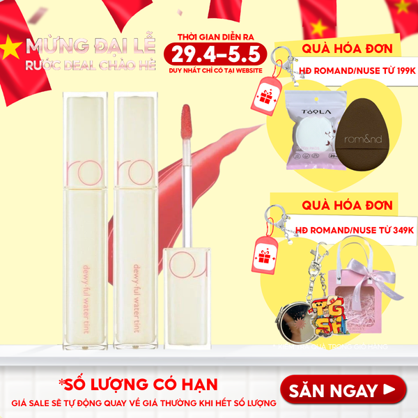  Son Tint Bóng Siêu Lì Cho Đôi Môi Căng Mọng Romand Milk Grocery Dewyful Water Tint 5g 