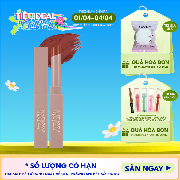  [Academia Collection] Son Thỏi Lì Merzy Lên Màu Chuẩn, Mịn Mượt Nhẹ Môi Academia Cotton Lipstick 1.8g 