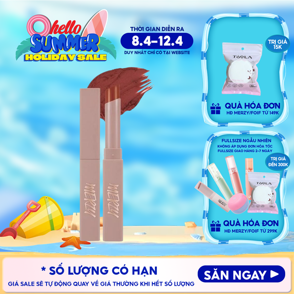  [Academia Collection] Son Thỏi Lì Merzy Lên Màu Chuẩn, Mịn Mượt Nhẹ Môi Academia Cotton Lipstick 1.8g 