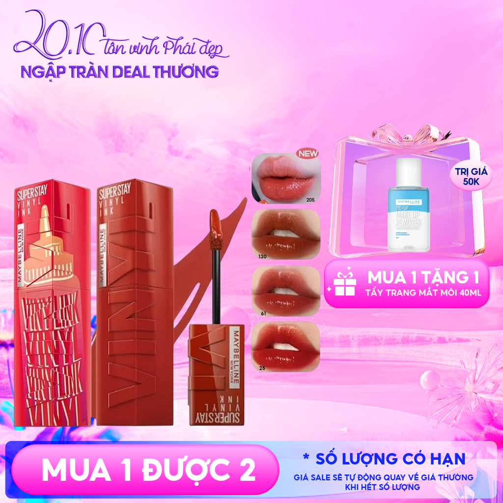 (BST SON "SỐT") Son Kem Bóng Maybelline Bền Màu, Nhẹ Môi New York Superstay Vinyl Ink 4.2ml