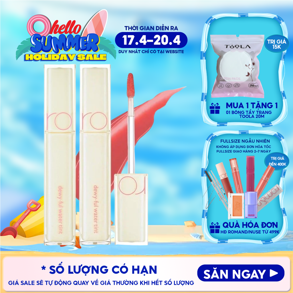 Son Tint Bóng Siêu Lì Cho Đôi Môi Căng Mọng Romand Milk Grocery Dewyful Water Tint 5g