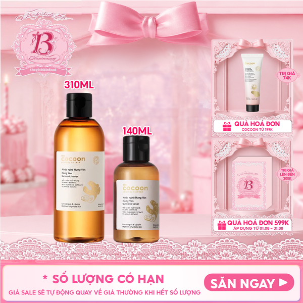  Nước Hoa Hồng Cocoon Hỗ Trợ Làm Sáng Da Từ Nước Nghệ Hưng Yên Turmeric Toner 