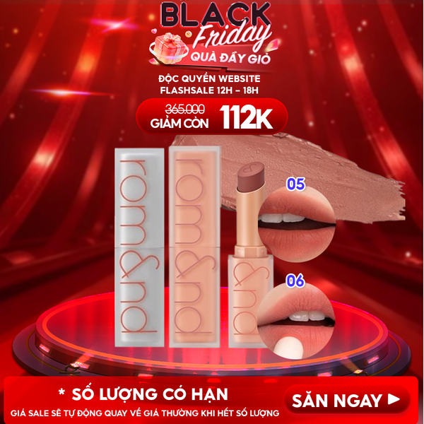  Son Thỏi Lì, Lên Màu Siêu Xinh Romand Zero Matte Lipstick 3g 