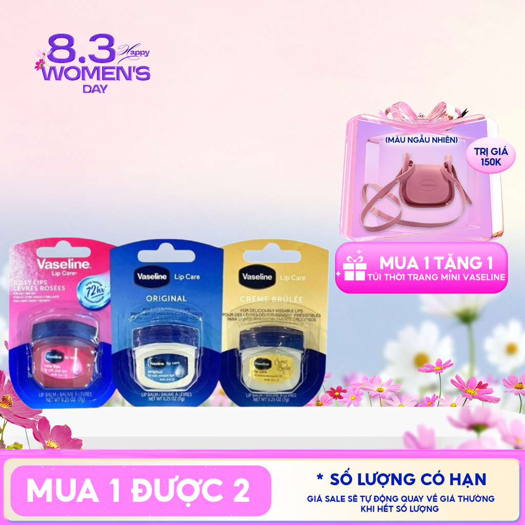 Sáp Dưỡng Môi Vaseline Cấp Ẩm, Mềm Mịn Lip Care 7g