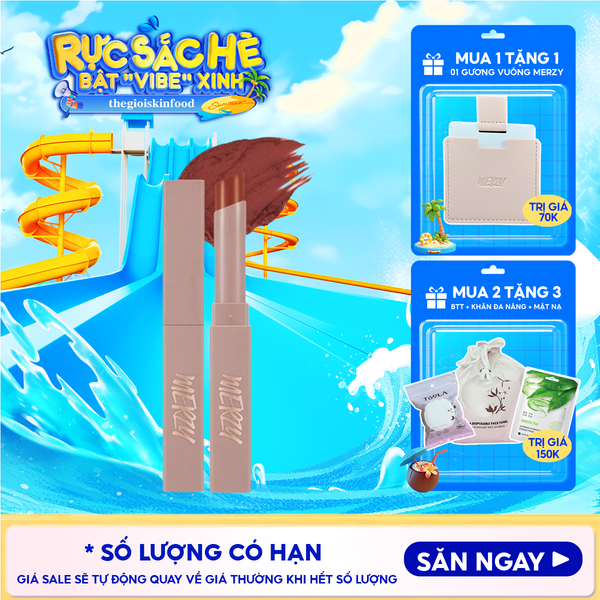 [Academia Collection] Son Thỏi Lì Merzy Lên Màu Chuẩn, Mịn Mượt Nhẹ Môi Academia Cotton Lipstick 1.8g 