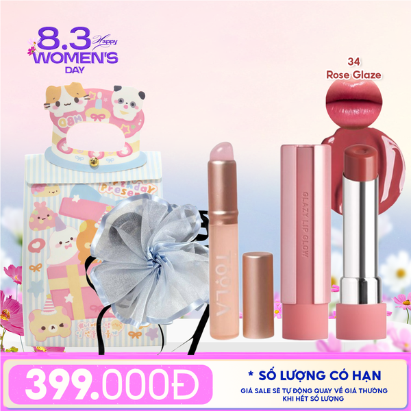  Túi Quà Tặng: Son 3CE + Kẹp Tóc Ngẫu Nhiên + Cọ Môi + Túi Quà Tặng 